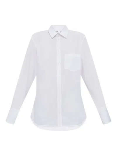 Victoria Beckham Back Pleat Shirt Embroidered Detail In White