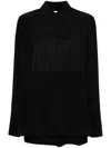 Shop Victoria Beckham Panel-detail Silk Shirt In Black