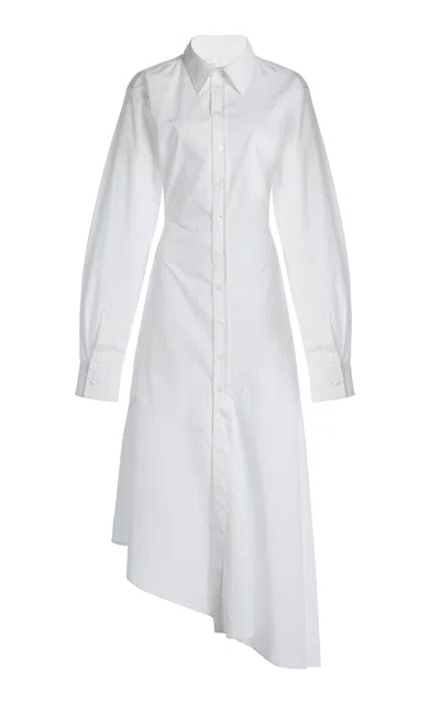 Victoria Beckham Paneled Cotton Midi Shirt Dress In White