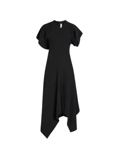 Victoria Beckham Panelled Asymmetric Dress In Black