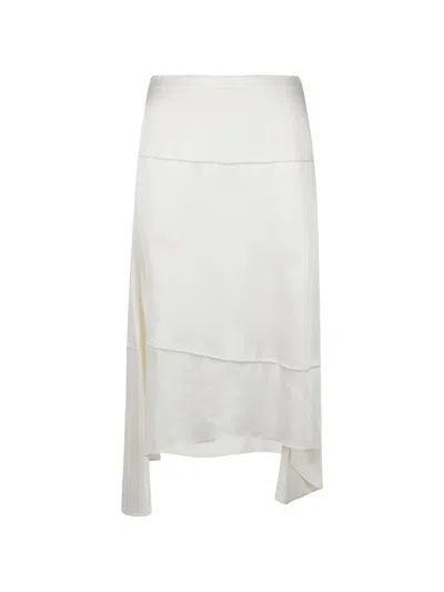 Victoria Beckham Panelled Asymmetric Skirt In White
