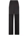 Victoria Beckham Paneled Wool Wide-leg Pants In Black