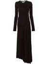 Victoria Beckham Twist-detail Jersey Gown In Brown