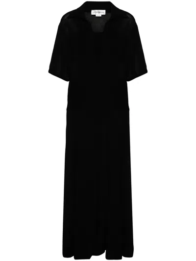 Victoria Beckham Panelled Knitted Dress In Black