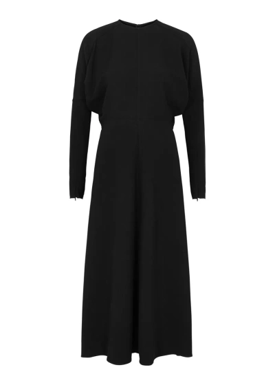 Victoria Beckham Panelled Midi Dress In Black