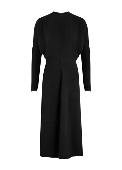 Victoria Beckham Panelled Midi Dress In Black