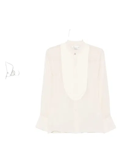 Victoria Beckham Panelled Silk Blouse In White