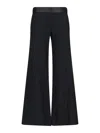 Victoria Beckham Side Panel Wool-blend Wide-leg Pants In Black