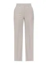 Victoria Beckham Tailored Beige Trousers With Front Fastening In Gray