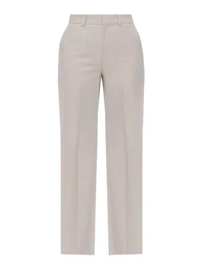 VICTORIA BECKHAM GREY WIDE LEG TAILORED TROUSERS