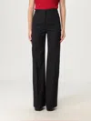 Victoria Beckham Pinstripe Wide Leg Trouser With Belt Loops In Black