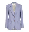 Victoria Beckham Patch-pocket Blazer In Purple