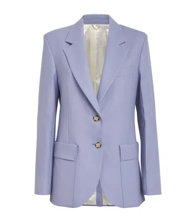 Victoria Beckham Patch-pocket Blazer In Bluebell