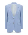 Victoria Beckham Wool Patch Pocket Jacket In Bluebell