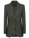 Victoria Beckham Womens Oregano Notch-lapels Slim-fit Stretch-woven Blazer In Multi