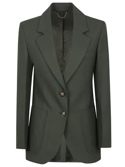 Victoria Beckham Single-breasted Blazer In Green