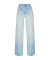 Victoria Beckham Patch-pocket Straight Leg Jeans In Blue