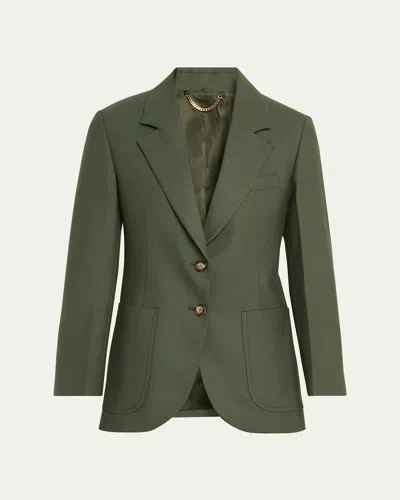 Victoria Beckham Patch Pocket Single-breasted Jacket In Brown