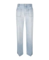 Victoria Beckham Patch-pocket Straight Leg Jeans In Blue