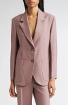 Victoria Beckham Womens Mauve Single-breasted Notch-lapel Wool-blend Blazer In Pink