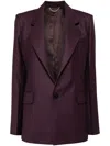 VICTORIA BECKHAM PATCH-SLEEVE SINGLE-BREASTED BLAZER