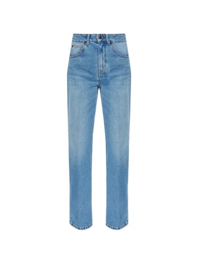 Victoria Beckham Patch-pocket Jeans In Blue