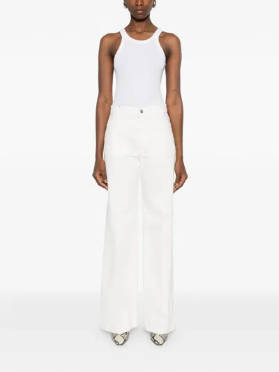 Victoria Beckham Patch-pocket Jeans In White
