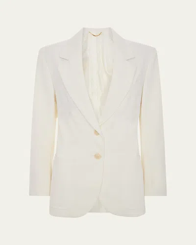 Victoria Beckham Patch-pocket Single-breasted Jacket In White