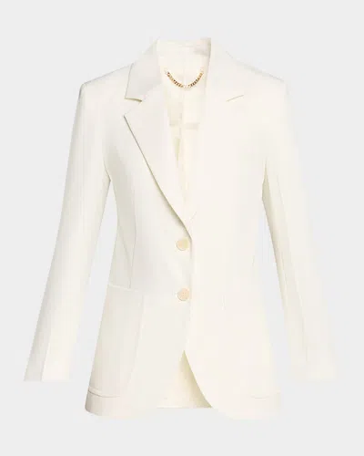 Victoria Beckham Patch-pocket Single-breasted Jacket In White