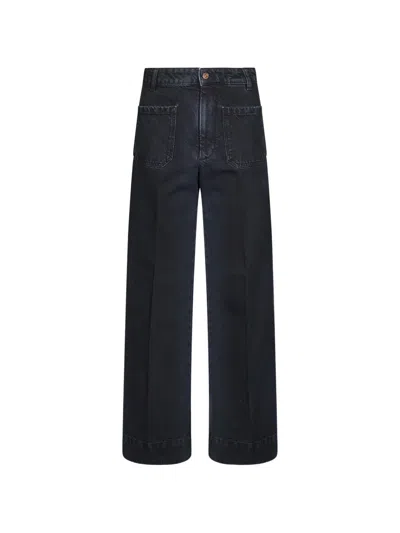 Victoria Beckham Patch-pocket Wide-leg Jeans In Black