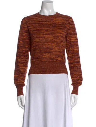 Pre-owned Victoria Beckham Patterned Crew Neck Sweater In Brown/orange