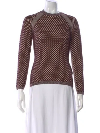 Pre-owned Victoria Beckham Patterned Crew Neck Sweater In Burgundy