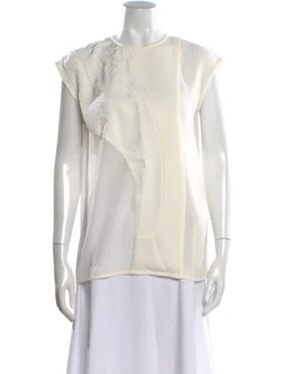 Pre-owned Victoria Beckham Patterned Crew Neck Top In Neutral
