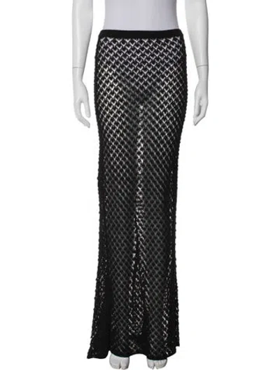 Pre-owned Victoria Beckham Patterned Long Skirt W/ Tags In Black