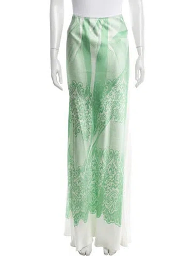 Pre-owned Victoria Beckham Patterned Long Skirt W/ Tags In Green/neutrals