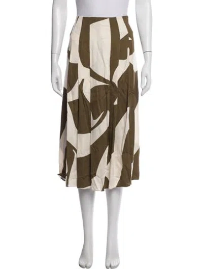 Pre-owned Victoria Beckham Patterned Midi Length Skirt In Green