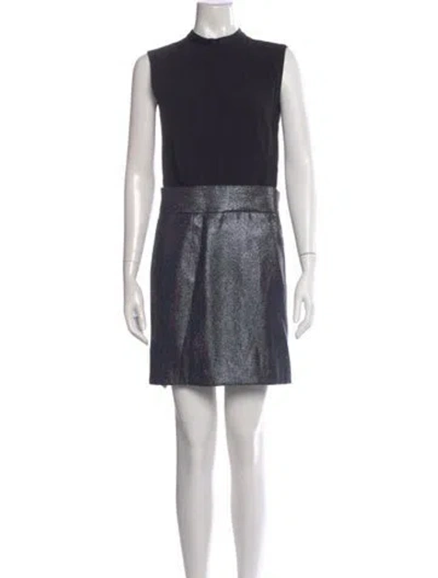 Pre-owned Victoria Beckham Patterned Mini Dress In Black