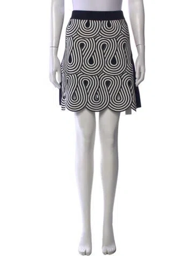 Pre-owned Victoria Beckham Patterned Mini Skirt W/ Tags In Blue