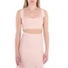 Victoria Beckham Peach Cropped Bandeau Top In Pink