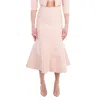 Victoria Beckham Peach Fitted Flared Skirt In Pink