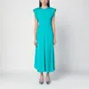 Victoria Beckham Petal Sleeves Midi Dress In Light Blue