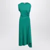 Victoria Beckham Peacock Coloured Dress With Draping Women