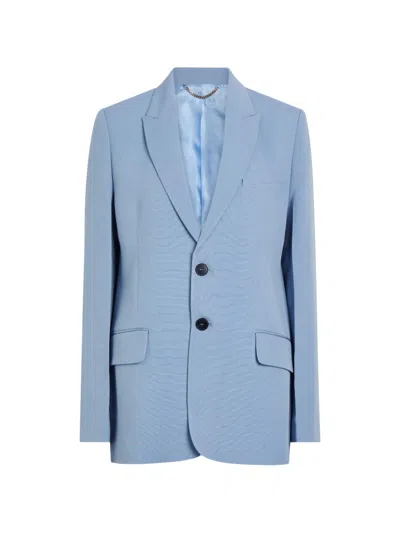 Victoria Beckham Peak-lapel Single-breasted Blazer In Blue
