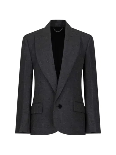 Victoria Beckham Peak-lapels Single-breasted Blazer In Grey