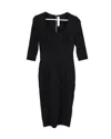 Victoria Beckham Pencil Midi Dress In Black Polyester Viscose In Black