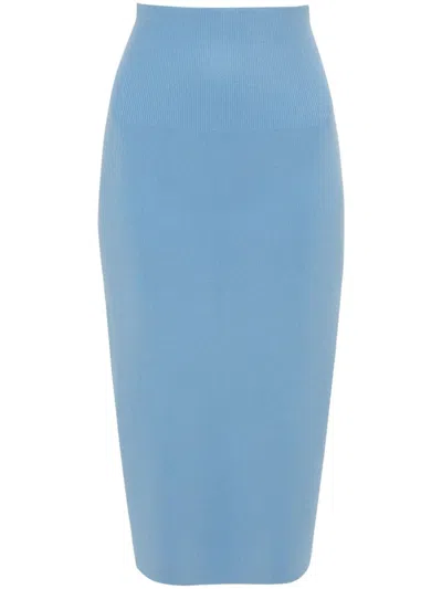 Victoria Beckham Pencil Midi Skirt In Blue