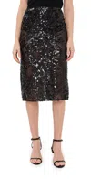 Victoria Beckham Sequin-embellished Pencil Midi Skirt In Black
