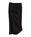 Victoria Beckham Draped Midi Skirt Asymmetric Design Slit In Black