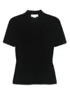 Victoria Beckham Perforated Polo Top In Black