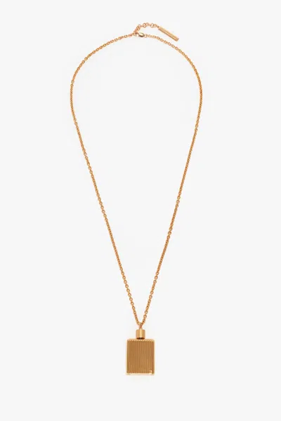 Victoria Beckham Perfume Bottle Necklace In Brushed Gold
